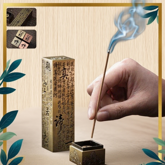 Brass Zen Incense Box & Holder Set